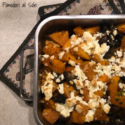 featured image thumbnail for post Zucca speziata con funghi e feta